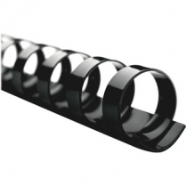 GBC&reg; CombBind&reg; 19-Ring Plastic Binding Spines 1/2" Black 100/box