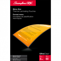 GBC&reg; Ultra Clear&trade; Laminating Film Pouches 11-1/2"x17-1/2" Menu Size 50/box