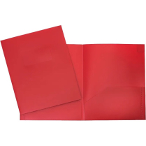 GEO 2-Pocket Poly Portfolio Report Cover Red