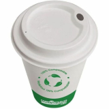 Globe&trade; Single Wall Hot/Cold Compostable Paper Cups 10oz White 50/pkg