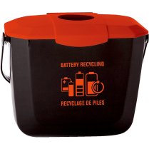 Globe&trade; Battery Collection Bin 2 Gallon Black and Orange