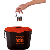 Globe&trade; Battery Collection Bin 2 Gallon Black and Orange