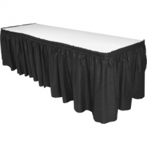 Genuine Joe Rectangular Table Skirt 29"x14' Black