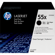 HP Toner Cartridges High Yield 55X Black 2/pkg