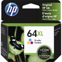 HP 64XL Inkjet Cartridges Cyan, Yellow, Magenta 3/pkg