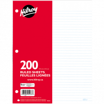 Hilroy Refill Sheets 10-7/8"x8-3/8" 200 sheets/pkg