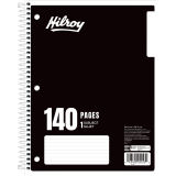 Hilroy 1 Subject Coil Notebook 3-Hole 8"x10-1/2"  Assorted Colours