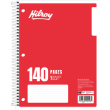 Hilroy 1 Subject Coil Notebook 3-Hole 8"x10-1/2"  Assorted Colours