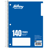 Hilroy 1 Subject Coil Notebook 3-Hole 8"x10-1/2"  Assorted Colours