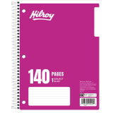 Hilroy 1 Subject Coil Notebook 3-Hole 8"x10-1/2"  Assorted Colours