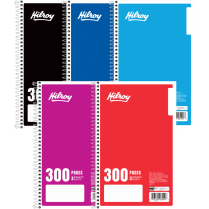 Hilroy 3-Subject Coil Notebook 6"x9-1/2" 300 Pages Assorted Colours