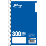 Hilroy 3-Subject Coil Notebook 6"x9-1/2" 300 Pages Assorted Colours