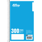 Hilroy 3-Subject Coil Notebook 6"x9-1/2" 300 Pages Assorted Colours