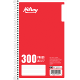 Hilroy 3-Subject Coil Notebook 6"x9-1/2" 300 Pages Assorted Colours