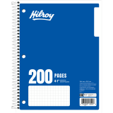 Hilroy Graph Coil Notebook 10-1/2"x8" 4:1" Squares Assorted Colours 200 pages