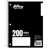 Hilroy Graph Coil Notebook 10-1/2"x8" 4:1" Squares Assorted Colours 200 pages