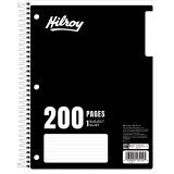 Hilroy 1-Subject Notebooks Coil Bound 200 pages 10-1/2"x8" Assorted Colours