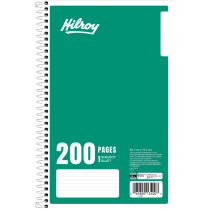 Hilroy 1-Subject Notebook Coil Bound 9-1/2"x6" Green 200 pgs