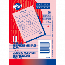 Hilroy Telephone Message Pad 3-1/2"x5" 50 sheets English 10/pkg