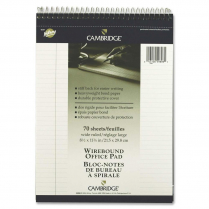 Cambridge Top Wirebound Office Pad 8-1/2"x11-3/4" 80 Sheets