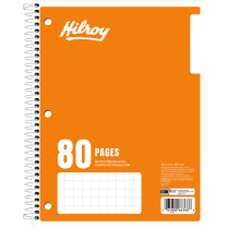 Hilroy Graph Coil Notebook 10-1/2"x8" 1cm Squares Orange 80 pages