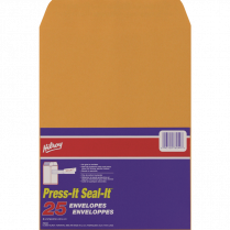 Hilroy Press-It Seal-It Catalogue Envelopes Kraft 9"x12" 25/pkg
