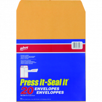 Hilroy Press-It Seal-It Catalogue Envelopes Kraft 10"x13" 20/pkg