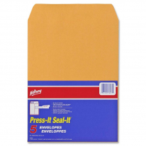 Hilroy Press-It Seal-It Catalogue Envelopes Kraft 9"x12" 5/pkg