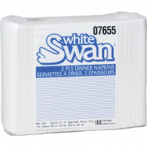White Swan&reg; Napkins Dinner 2-ply White 188/pkg