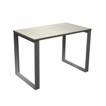 HDL Levels Table 24"x42" Winter White Top, Silver Loop Legs