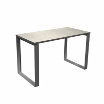 HDL Levels Table 24"x48" Winter White Top, Silver Loop Legs