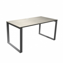 HDL Levels Table 30"x60" Winter White Top, Silver Loop Legs