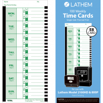 Lathem Time Cards Weekly English 100/pkg