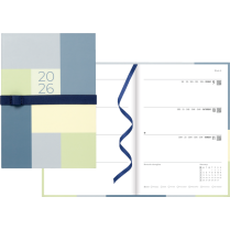 Letts&reg; Gradient Weekly Planners Hard Cover 12 months 8-1/4"x5-7/8" Multilingual Blue