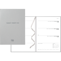 Letts&reg; Titanium Weekly Planners Hard Metallic Cover 12 months 8-1/4"x5-7/8" Multilingual Silver