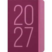 Letts&reg; Essence Weekly/Monthly Planner Hard Cover 8-1/4" x 5-7/8" Multilingual Pink