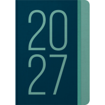 Letts&reg; Essence Weekly/Monthly Planner Hard Cover 8-1/4" x 5-7/8" Multilingual Teal