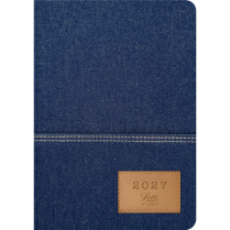 Letts&reg; Denim Weekly/Monthly Planner Hard Cover 8-1/4" x 5-7/8" Dark Wash