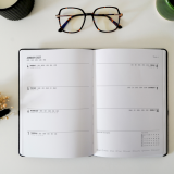 Letts&reg; Denim Weekly/Monthly Planner Hard Cover 8-1/4" x 5-7/8" Dark Wash