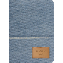 Letts&reg; Denim Weekly/Monthly Planner Hard Cover 8-1/4" x 5-7/8" Light Wash