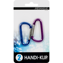 Handi-Klip&trade; Carabiners 6 cm Assorted Colours 2/pkg