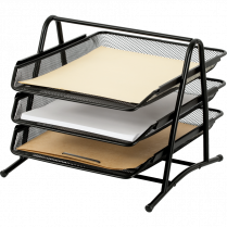 Merangue Mesh Document Tray 3-Tiered Black