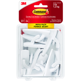 Command&trade; Adhesive Medium Mounting Hooks White 20/pkg