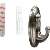 Command&trade; Decorative Adhesive Hook, Large, Brushed Nickel
