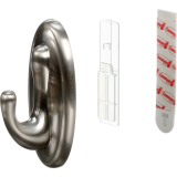 Command&trade; Decorative Adhesive Hook, Large, Brushed Nickel