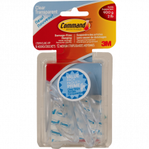 Command&trade; Adhesive Medium Mounting Hooks Clear 6/pkg