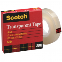 Scotch&reg; Transparent Tape Refill 1/2" (12.7mm x 32.9m)