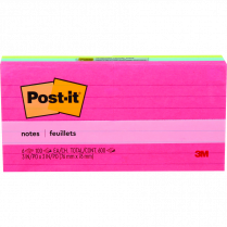 Post-it&reg; Notes Lined 3"x3" Poptimistic 6/pkg