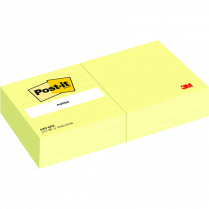 Post-it&reg; Notes 3"x3" Lined Yellow 6/pkg