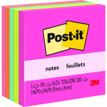 Post-it&reg; Notes 3"x3" Poptimistic 5/pkg